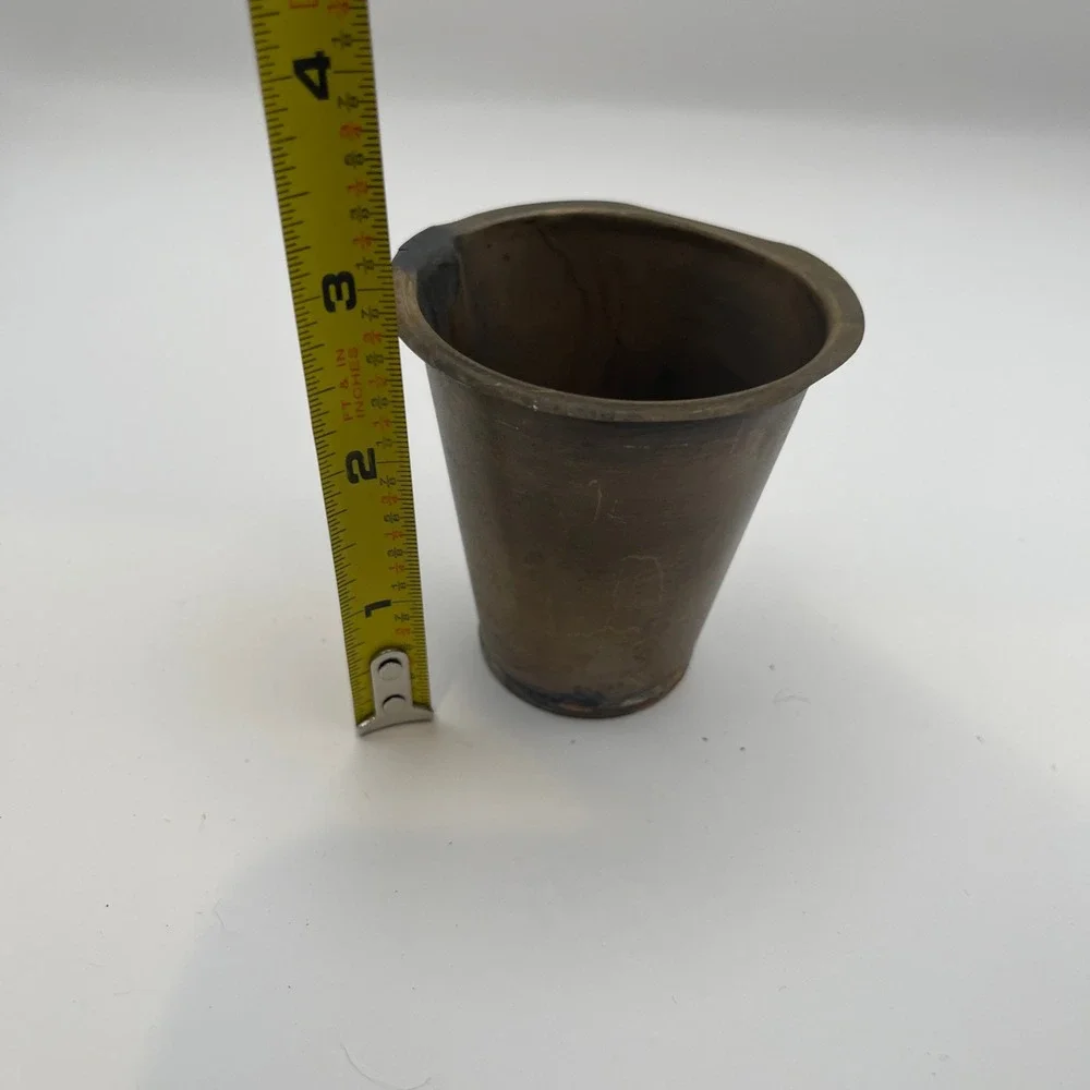 Vintage Industrial Metal Nesting Cups Set of 13 Tapered Stackable Aged Patina